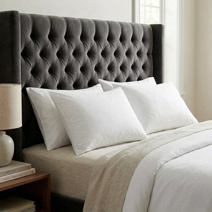 White bamboo lyocell pillowcase — smooth fabric drape showing premium texture and finish.