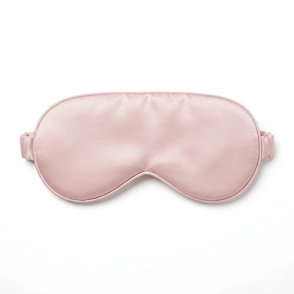 Pink bamboo lyocell sleep eye mask designed for a comfortable and restful night's sleep.