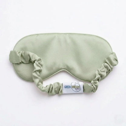 Sage bamboo lyocell sleep eye mask — reverse side showing soft inner lining detail.