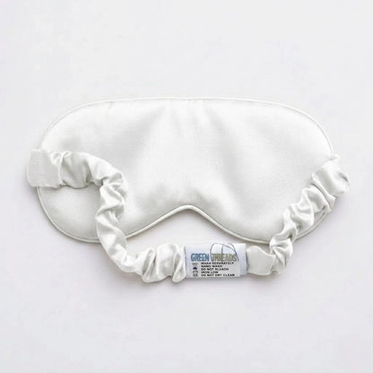 White bamboo lyocell sleep eye mask — reverse side showing soft inner lining detail.